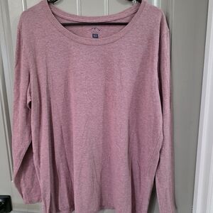 Blue Mountain Womans XL Pink/red Basic Long Sleeve Shirt Casual